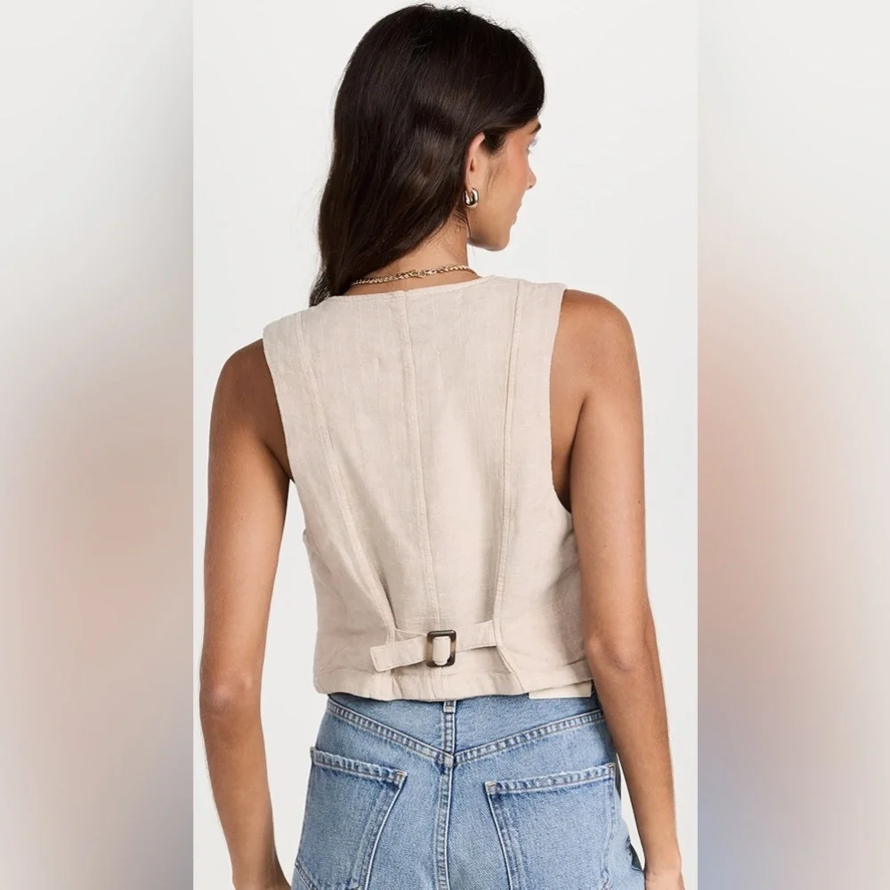 ⭐️Free people Charley Linen Vest - Picture 4 of 7